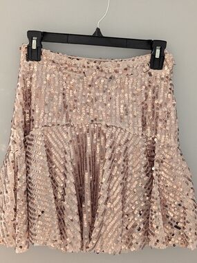 Blush Sequin Mini Skirt - Size S